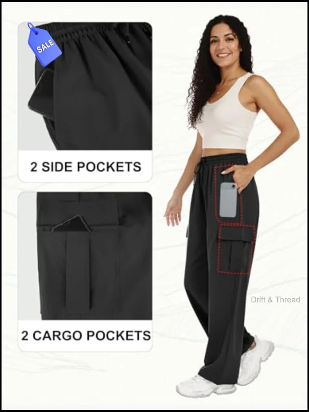 Women's Lightweight Quick Dry Cargo Pants with 4 Pockets Hiking Trekking